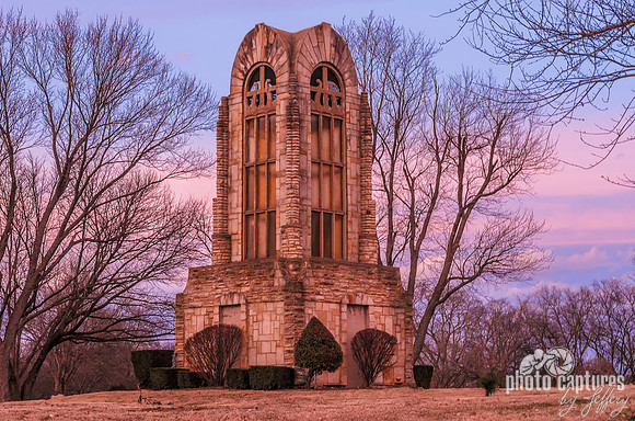 Evening Winter View of Tower Of Memories Woodlawn Memorial Cemetery Nashville TN