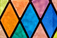 Blue Blue Orange Stained Glass Diamond Panels