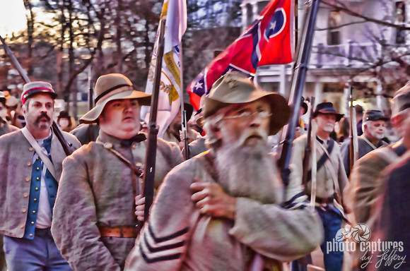 Civil War soldiers on the march
