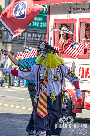 A Yellow Haired Shriner Clown At Veterans Day Parade Nashville TN
