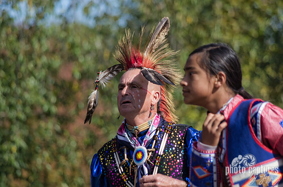 Younger and older Native American dancers NAIA Powwow