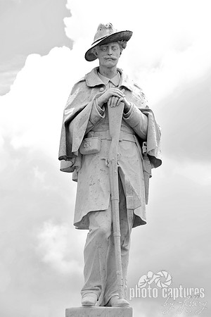 Historical Military Male Sculpture Light Black and White
