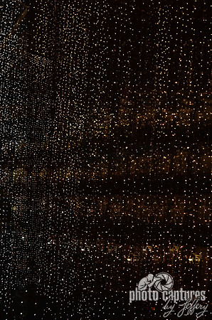 Golden strimming lights in the Cascades of hotel