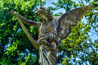Landscape View Angel Female Sculpture Arm Resting
