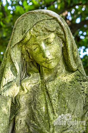 Elegant green female sculpture