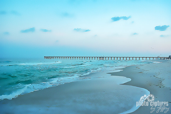 Blue Hour of Morning Ocean Artistic Painterly Rendering