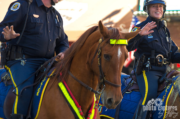 Two Horse Mounted Patrol At Veterans Day Parade Nashville TN
