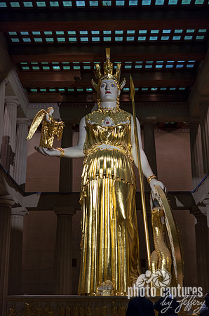 Tourists At The Feet Of Athena Parthenon Nashville TN