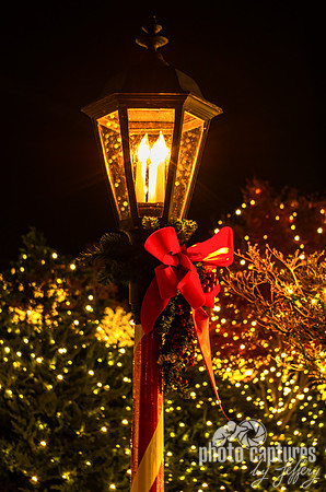 Candy Cane Light Lamp Lit Landscape Nashville TN