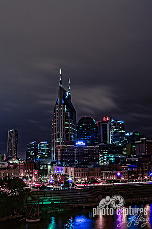 Clouds above batman building Nashville