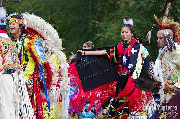 Native American Dancers Talking And Walking The Circle