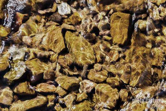 Artistic rendering of River Rocks in the waters of Harpeth River
