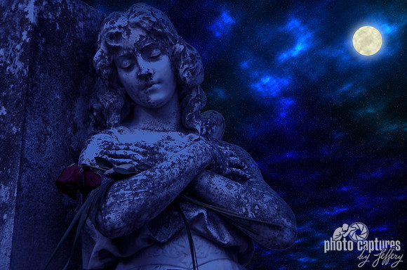 Moonlight female angel Mount Olivet Cemetery