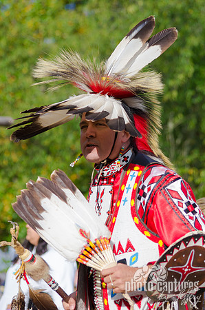 Native American Dancer Eyes Behind Feathers