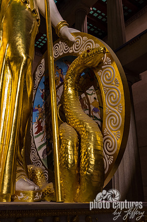 Athena With Serpant Leaning Against Decorative Shield