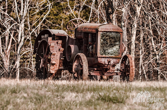 Rustic Antique Tractor On Top Of Hill Middle TN