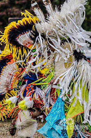 Native American Dancer Regalia Moving In The Motion