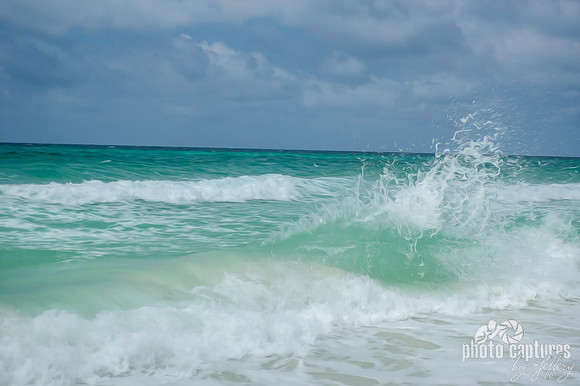 Artistic Painterly Views of Waves Coming Into The Shoreline
